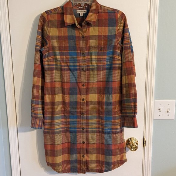Toad&Co Re-Form Flannel Shirt Dress, XS - Picture 3 of 11